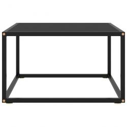 Table basse Noir avec verre noir 60x60x35 cm 322872