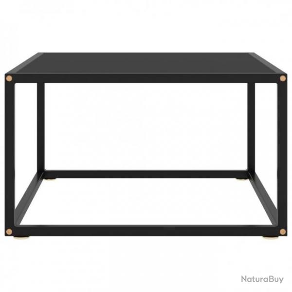 Table basse Noir avec verre noir 60x60x35 cm 322872