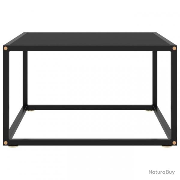 Table basse Noir avec verre noir 60x60x35 cm 322872