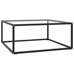 Table basse Noir avec verre trempé 80x80x35 cm 322875