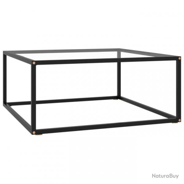 Table basse Noir avec verre tremp 80x80x35 cm 322875