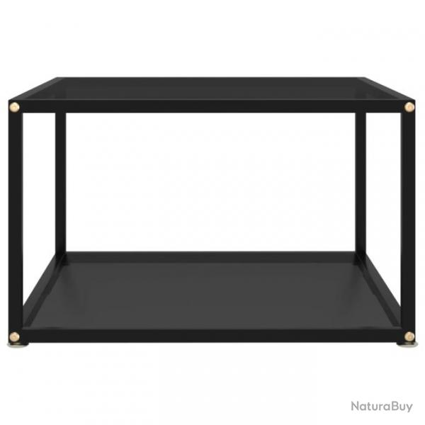 Table basse Noir 60x60x35 cm Verre tremp