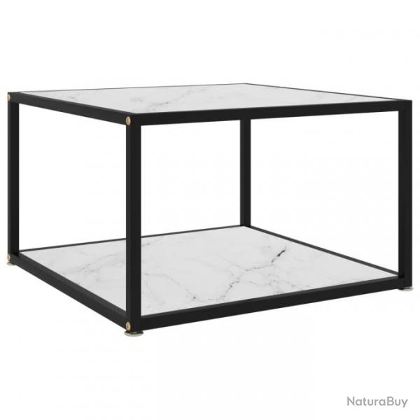 Table basse Blanc 60x60x35 cm Verre tremp 322889