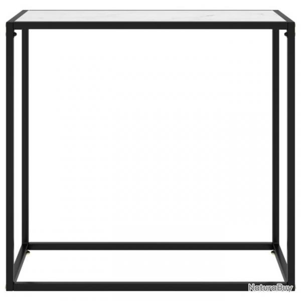 Table console Blanc 80x35x75 cm Verre tremp 322809