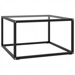Table basse Noir avec verre trempé 60x60x35 cm 322871