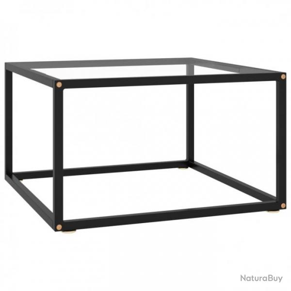 Table basse Noir avec verre tremp 60x60x35 cm 322871