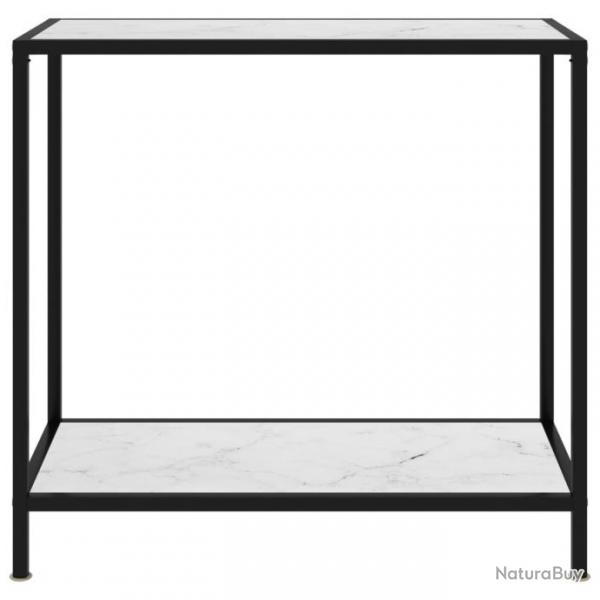 Table console Blanc 80x35x75 cm Verre tremp 322833