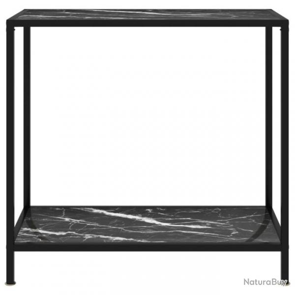 Table console Noir 80x35x75 cm Verre tremp 322834