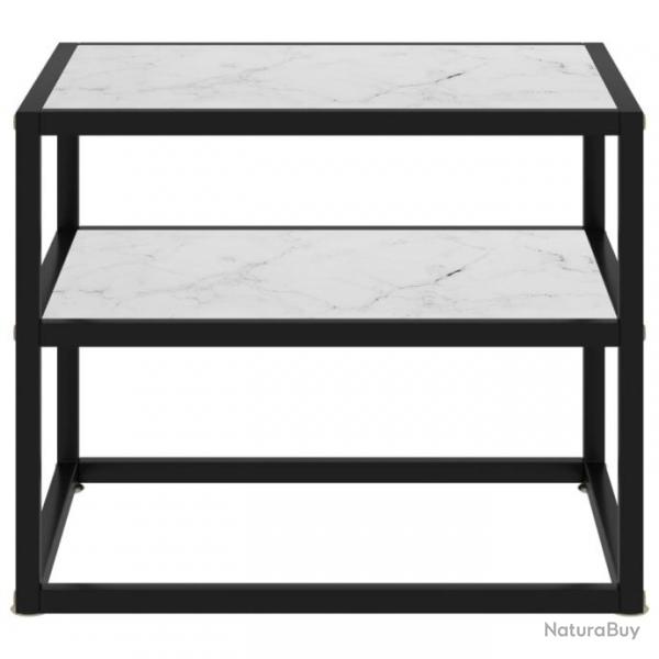 Table console Blanc 50x40x40 cm Verre tremp