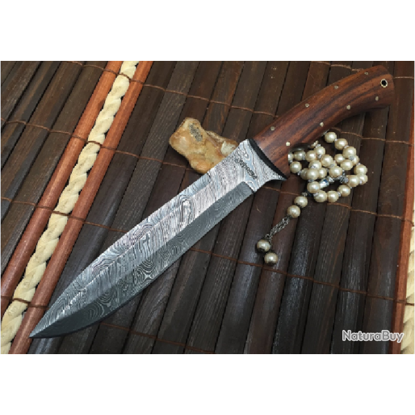 LAME DAMAS - Couteau de chasse - gaine cuir