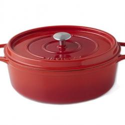 Cocotte ovale avec poignées, Couleur rubis, Diamètre 31 cm [Invicta]