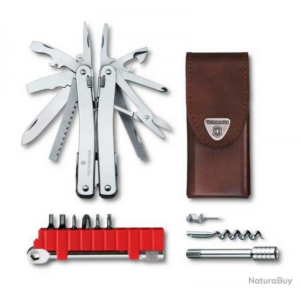 Pince multifonction Swiss Tool Spirit X Plus Ratchet, tui cuir [Victorinox]