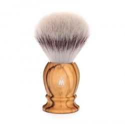 Blaireau "Classic", Diamètre 21 mm, Manche olivier, Poils fibre synthétique argentée [Mühle]