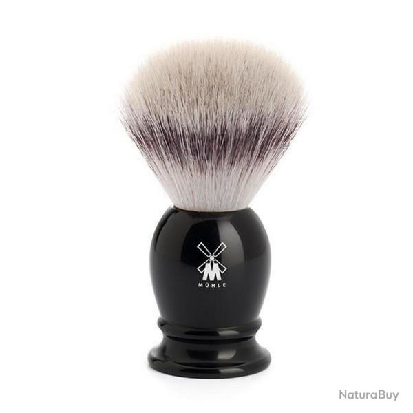 Blaireau "Classic", Diamtre 23 mm, Manche rsine noire, Poils fibre synthtique argente [Mhle]