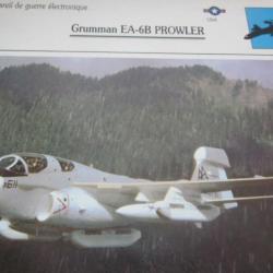 FICHE  AVIATION  TYPE APPAREIL DE GUERRE  ELECTRONIQUE  / GRUMMAN EA 6B PROWLER   USA