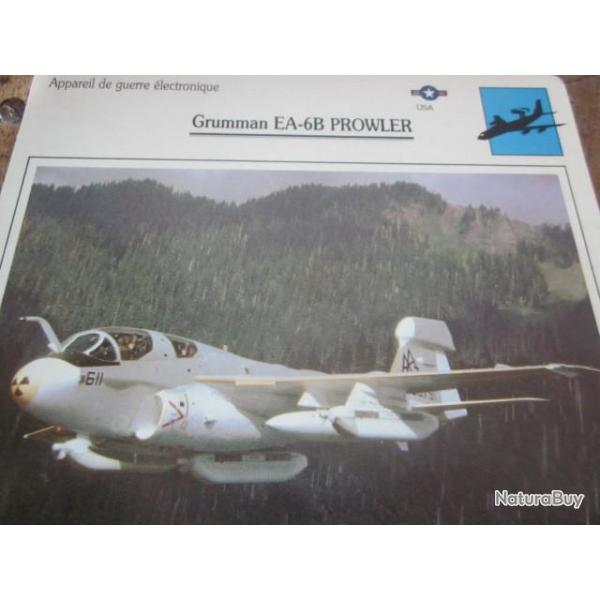 FICHE  AVIATION  TYPE APPAREIL DE GUERRE  ELECTRONIQUE  / GRUMMAN EA 6B PROWLER   USA