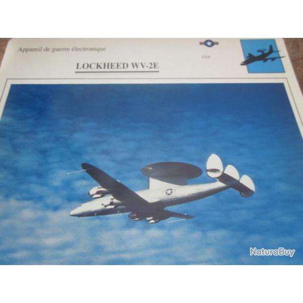 FICHE  AVIATION  TYPE APPAREIL DE GUERRE  ELECTRONIQUE  / LOCKHEED WV 2E    USA