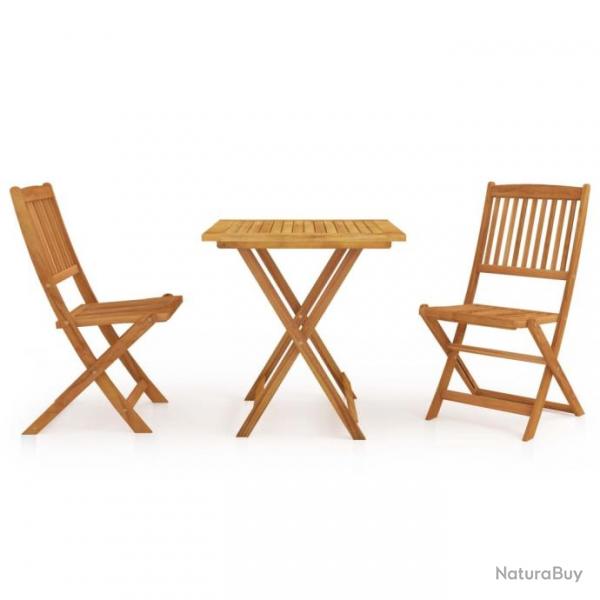 Mobilier  dner de jardin pliable 3 pcs Bois d'acacia solide 3058258