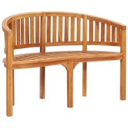 Banc de jardin en forme de banane 120 cm Teck solide 48020