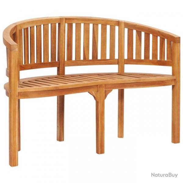 Banc de jardin en forme de banane 120 cm Teck solide 48020