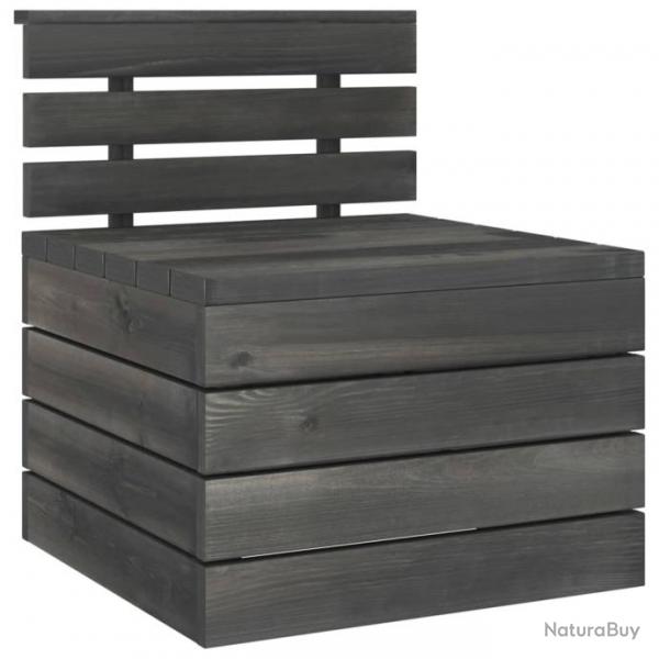 Salon de jardin palette 2 pcs Bois de pin massif Gris fonc 315421