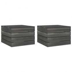 Tables palette de jardin 2 pcs Bois de pin massif Gris foncé 315422