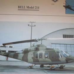 FICHE  AVIATION  TYPE APPAREIL HELICOPTERE TERRESTRE /  BELL MODEL 214  USA
