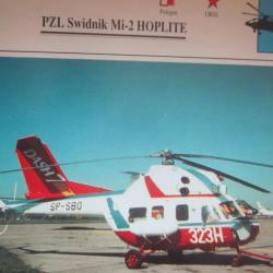 FICHE  AVIATION  TYPE APPAREIL HELICOPTERE TERRESTRE /  PZL SWIDNIK MI 2 HOPLITE