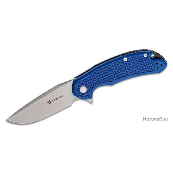 Couteau Steel Will Cutjack C22M Lame Acier D2 Manche FRN Blue Linerlock Clip SMGC22M1BL