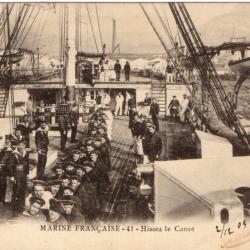 CPA - MARINE FRANÇAISE-41-Hissez le Canot N°3217