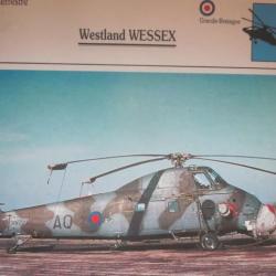 FICHE  AVIATION  TYPE APPAREIL HELICOPTERE TERRESTRE / WESTLAND WESSEX G BRETAGNE