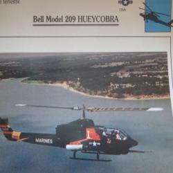 FICHE  AVIATION  TYPE APPAREIL HELICOPTERE TERRESTRE / BELL MODEL 209 HUEYCOBRA  USA