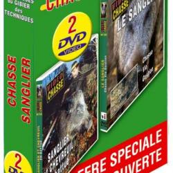 Lot 2 DVD Chasse sanlgier n°1 : Sanglier et chevreuil en battue & Le sanglier : chasse, vie, gestion