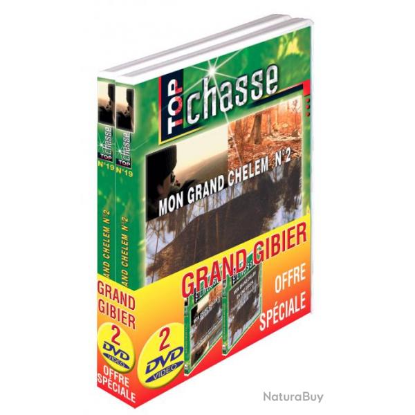Lot 2 DVD Battues grand gibier : Grand Chelem - Chasse du grand gibier - Top Chasse