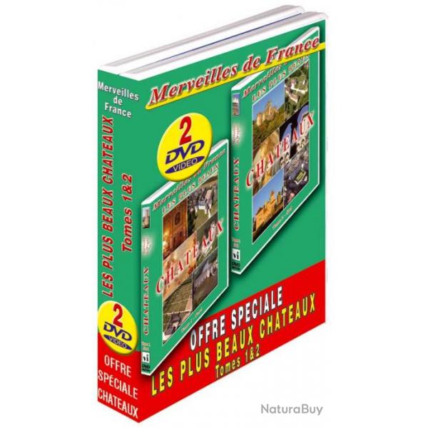 Lot 2 DVD Plus beaux chateaux Nord et Sud : 95 chateaux et monuments - Merveilles de France - Touris