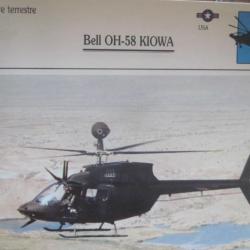 FICHE  AVIATION  TYPE APPAREIL HELICOPTERE TERRESTRE / BELL OH 58 KIOWA   USA
