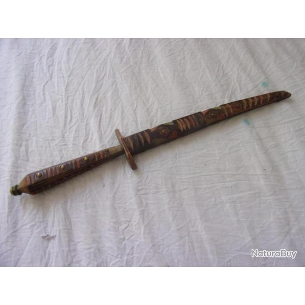 couteau africain fourreau en bois 36 cm