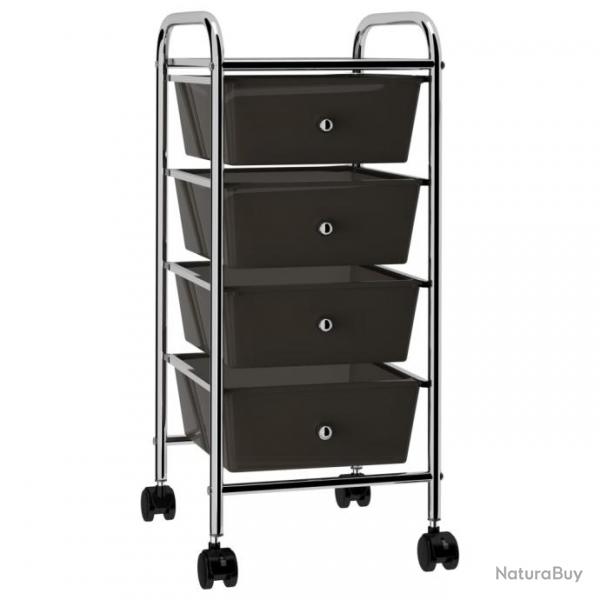 Chariot de rangement mobile  4 tiroirs Noir Plastique 320398