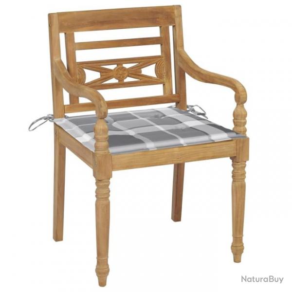 Chaises Batavia avec coussins 4 pcs Bois de teck solide 3073309