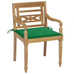 Chaises Batavia avec coussins 4 pcs Bois de teck solide 3073300