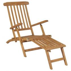 Chaises de terrasse avec repose-pied 2 pcs Bois de teck solide 3073291