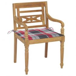 Chaises Batavia avec coussins 4 pcs Bois de teck solide 3073308