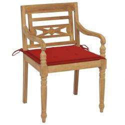 Chaises Batavia avec coussins 4 pcs Bois de teck solide 3073301