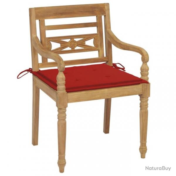 Chaises Batavia avec coussins 4 pcs Bois de teck solide 3073301