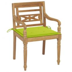 Chaises Batavia avec coussins 4 pcs Bois de teck solide 3073306