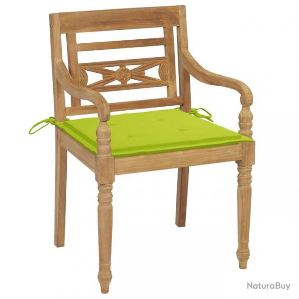 Chaises Batavia avec coussins 4 pcs Bois de teck solide 3073306