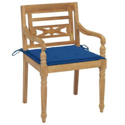 Chaises Batavia avec coussins 4 pcs Bois de teck solide 3073305