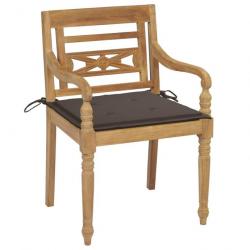 Chaises Batavia avec coussins 4 pcs Bois de teck solide 3073303