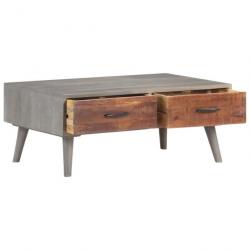 Table basse Gris 100x60x40 cm Bois massif de manguier brut 321808