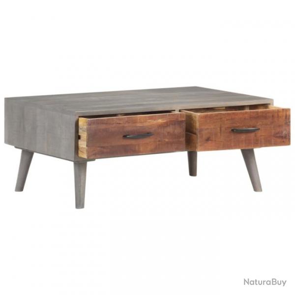 Table basse Gris 100x60x40 cm Bois massif de manguier brut 321808